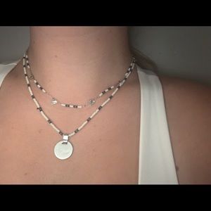 Madewell blue and white casual necklace set